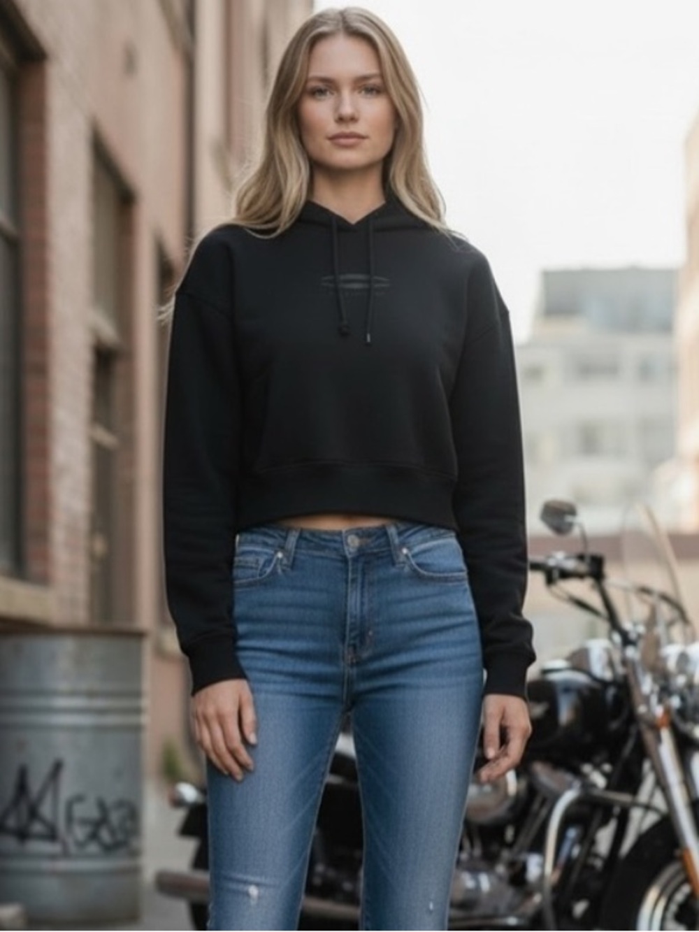 harley-davidson collections bar and shield logo cropped sweatshirt